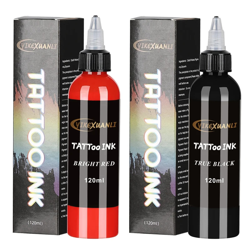 Beauty Makeup Kit Box - 120 ml Kırmızı/Siyah Dövme Mürekkebi Pigment