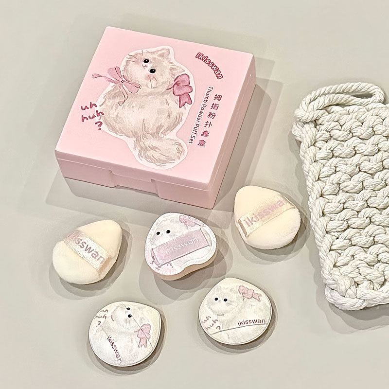 5 adet sevimli Mini parmak puf - Makeup Beauty Set incelemesi ve fiyatı