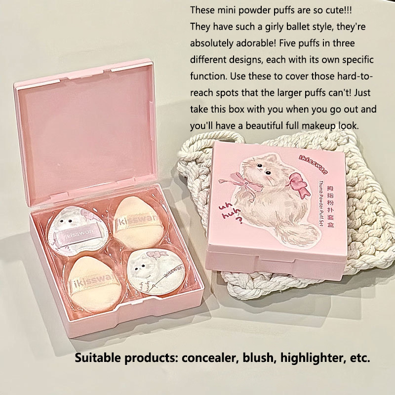 5 adet sevimli Mini parmak puf - Makeup Beauty Set incelemesi ve fiyatı