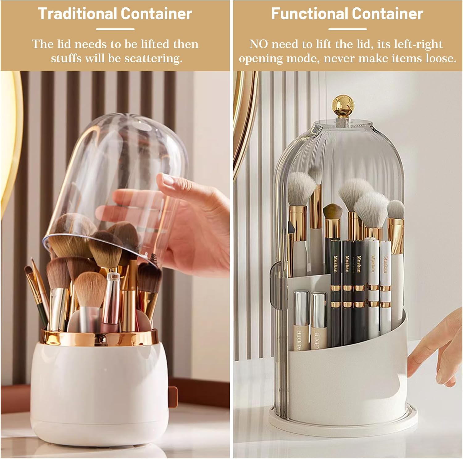 Şeffaf Kapaklı, 360 Derece Dön - Beauty Makeup Supply incelemesi ve fiyatı